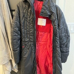 New London black full length puff jacket